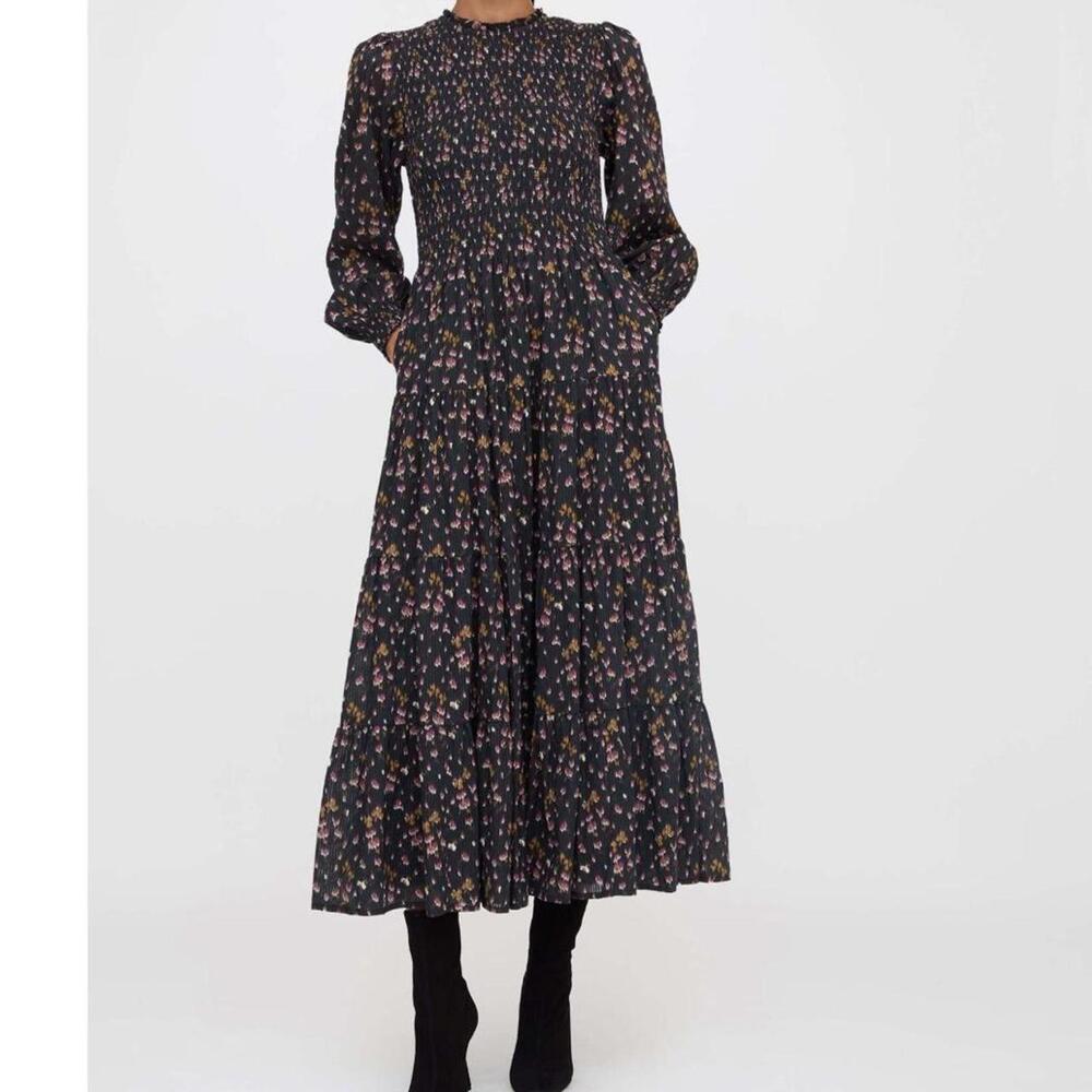 Hill house viviana nap dress in fuscia lucky charm.